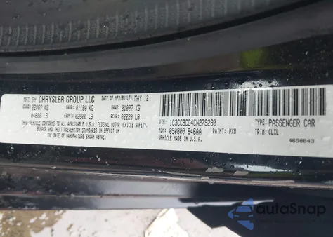 2012 Chrysler 200 Limited z USA, uszkodzony, nr VIN 1C3CCBCG4CN279280